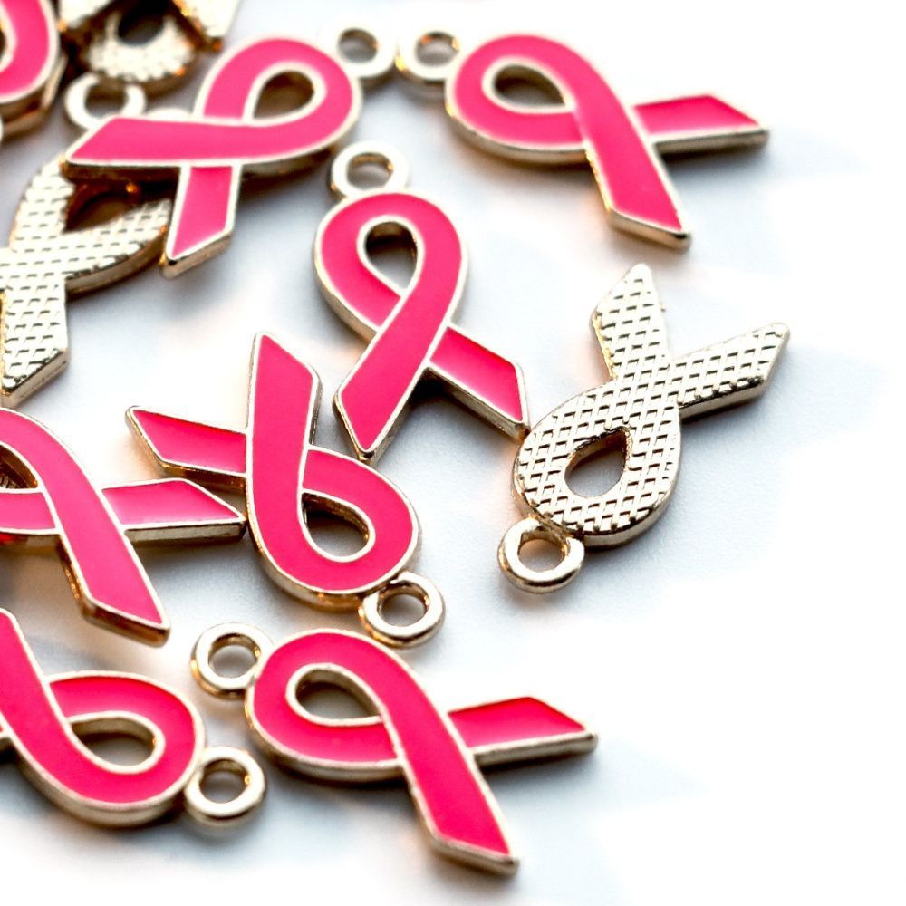 подвеска металлическая "ленточка", эмаль, цвет розовый яркий, 20x10x2 мм