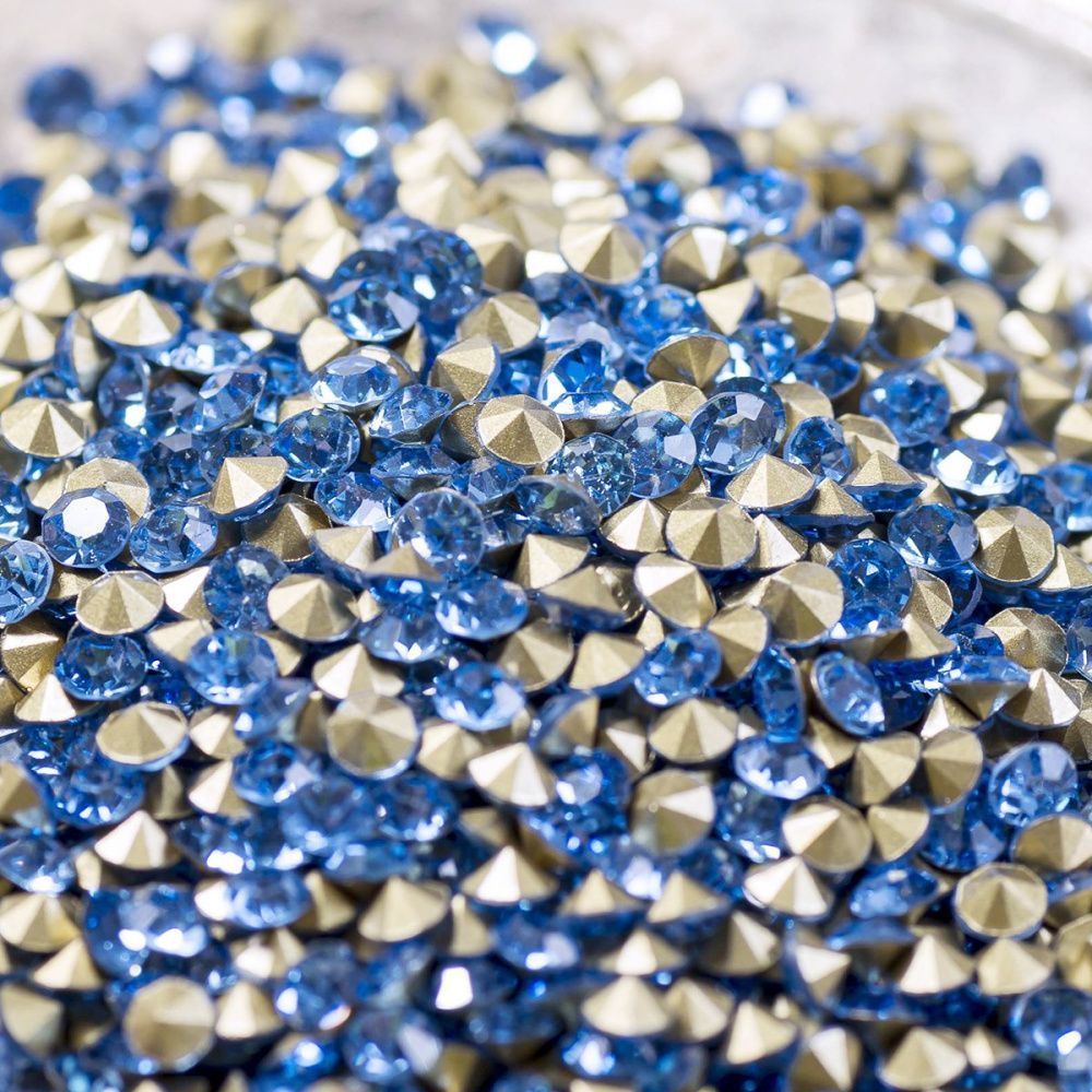 стразы горный хрусталь, цвет голубой, 3.5 мм (уп 10 шт)