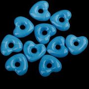 Бусина, Лэмпворк "Сердце-софт", стекло, цвет голубой, 14x15x5 мм