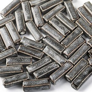 Бусина, керамика "Блок-антик", цвет стальной серый, 25-29x7-10x7-10 мм