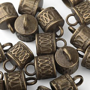 Концевик для шнура "Тибет", цвет античная бронза, 14.5x11 мм