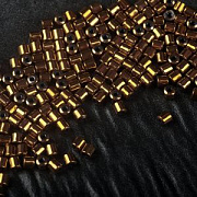 Бусина гематит синт., металлизир., рондель, цвет золото, 3.5x3 мм (уп. 125 +/- 10 шт)