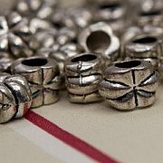 ЕС бусина металл "Цветок", цвет античное серебро, 12х8х7 мм