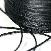 Шнур атласный для кумихимо, цвет черный, 1 мм (уп 4 м)