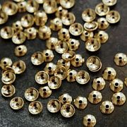 Шапочка для бусин "Раунд", сталь, цвет золото, 4x1.5 мм (уп 50 +/-5 шт)