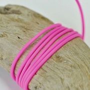 Шнур резиновый, с отверстием, цвет ярко-розовый неон, 2 мм