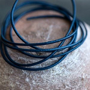 Шнур кожаный, цвет синий, диаметр 1.5 мм