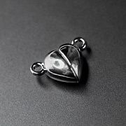Застежка магнитная "Сердце", цвет платина, 9.5x15x6.5 мм