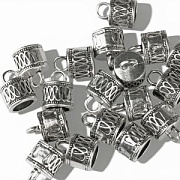 Концевик для шнура "Тайбей", цвет античное серебро, 14.5x11 мм