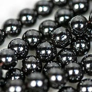 Бусина гематит немагнитный 8, цвет черный, 8 мм (стренд 12 шт.)