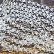 Бусина, стекло биконус 8, цвет прозрачный, 8 мм