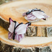 Бусина, Мурано "Бабочка", фигурная, светло-сиреневый, 20х20 мм