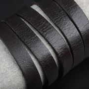 Шнур кожаный, плоский, цвет коричневый, 10х2.5 мм