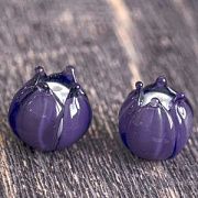 Бусина, Мурано "Бутончик", фиолетовый, 13х12 мм