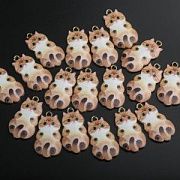 Подвеска металл "Генри", эмаль, цвет бежевый, 25x14x2.3 мм