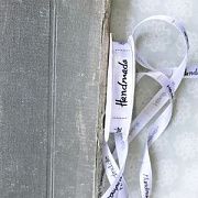 Лента, атлас "Hand Made", цвет белый, ширина 12 мм