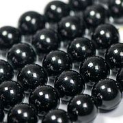 Бусина имитация нефрита 12, цвет черный, колорир., 12 мм (стренд 8 шт.)