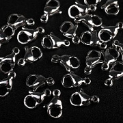 Замочек-лобстер, 304 Stainless Steel, цвет стальной, 9.3x5.8x3.2 мм