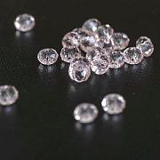 Бусина, стекло абакус 2,5, граненая, цвет розовый, 2.5x2 мм (уп 85+/-10 шт)
