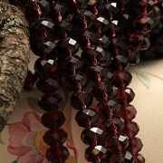 Бусина, стекло абакус 10, граненая, цвет сливовый, 10х7 мм 