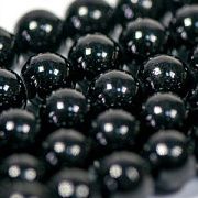 Бусина имитация нефрита 8, цвет черный, колорир., 8 мм (стренд 12 шт.)