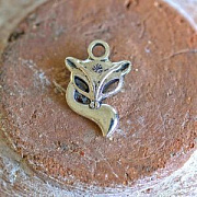Подвеска металлическая "Лиса", цвет античное серебро, 20х14х3 мм