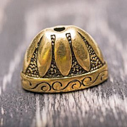 Колпачок для бусин "Росинка", цвет античное золото, 14х2х12 мм