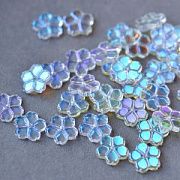 Бусина "Гардения", стекло, цвет прозрачный АВ, 11.5x12x2.5 мм