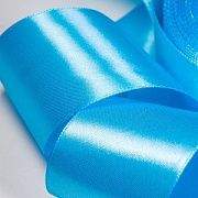 Лента, атлас, цвет голубой, ширина 50 мм
