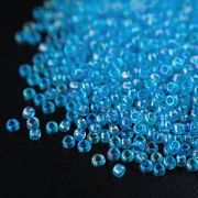 Бисер "Радуга", цвет голубой прозрачный АВ, 12/0 (уп 7 г)