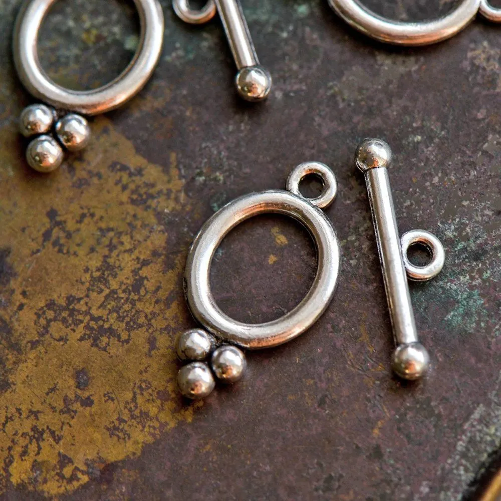 Замочки тоггл "буль", цвет античное серебро, 22x11.5 мм