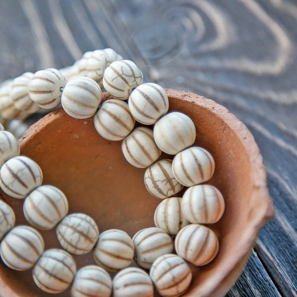 бусина говлит синтетический "тыква", цвет бежевый, 14.5x13 мм