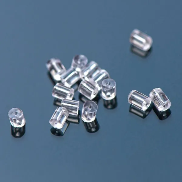 фиксаторы для сережек силиконовые, трубочка, 3x3 мм (уп 70+/-7 пар)