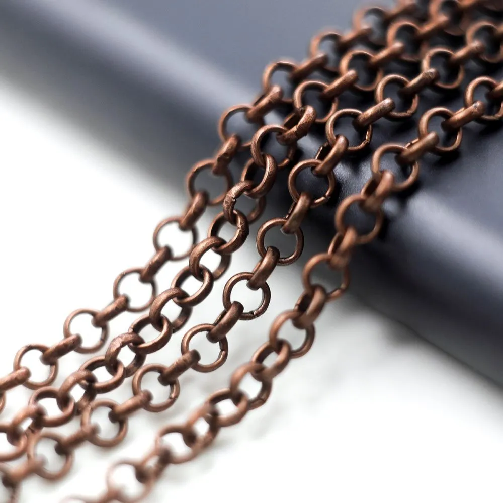 цепочка "раунд", цвет красная медь, звено 4х1 мм