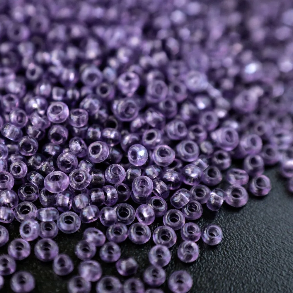 бисер "радуга", цвет фиолетовый прозрачный, 12/0 (уп 7 г)