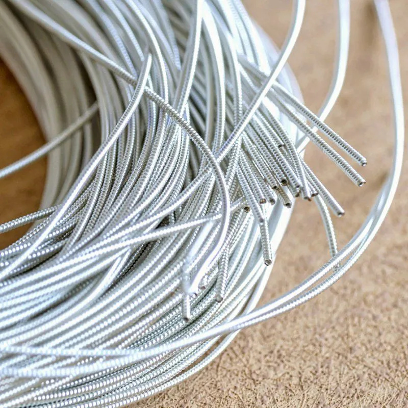 канитель жесткая, цвет серебро, 1 мм