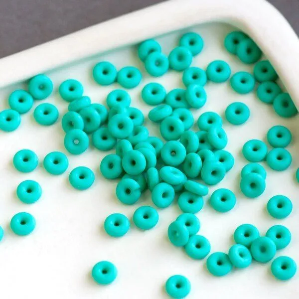 разделитель-колечко "силикон", силикон, цвет аквамариновый, 5х2 мм