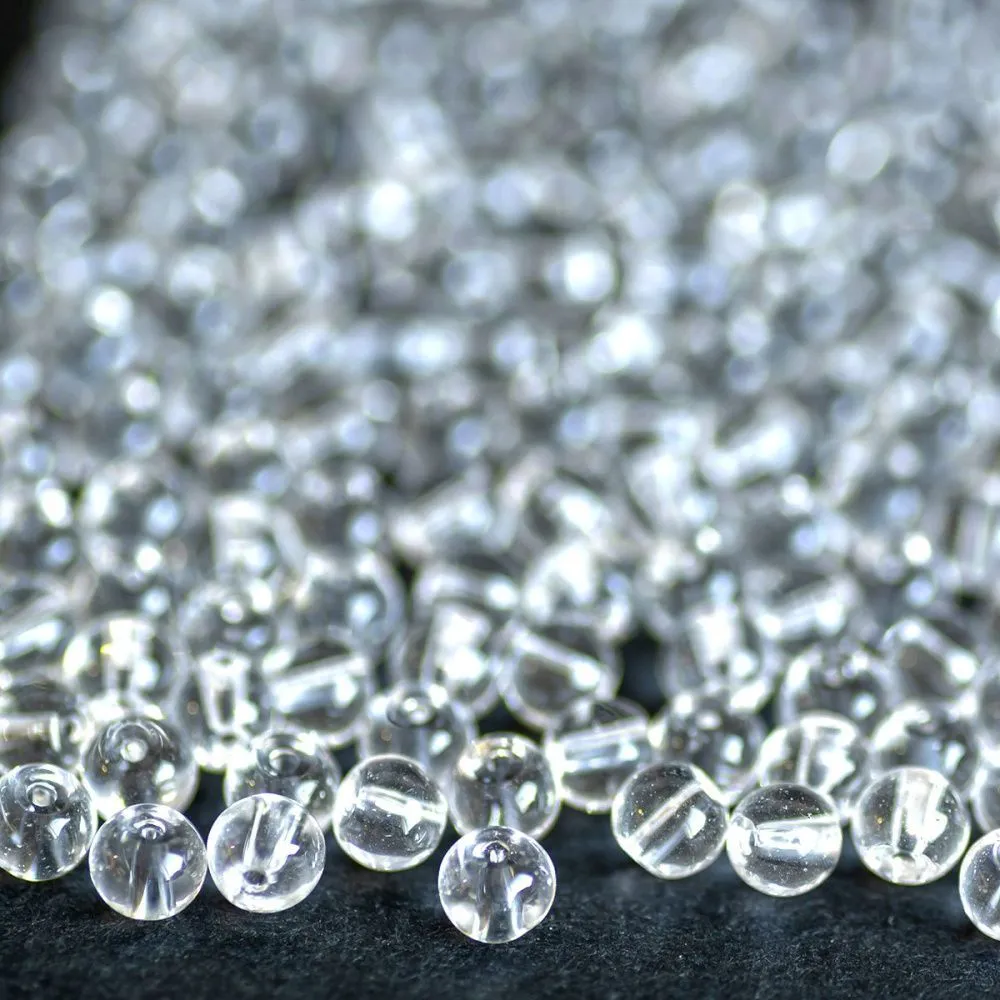бусина, стекло 4, цвет прозрачный, 3.5-4.5 мм (уп 50+/-5 шт)