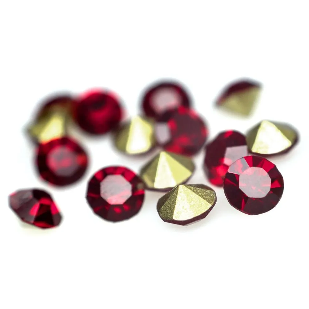стразы горный хрусталь, цвет рубиновый, 3.6 мм (уп 10 шт)