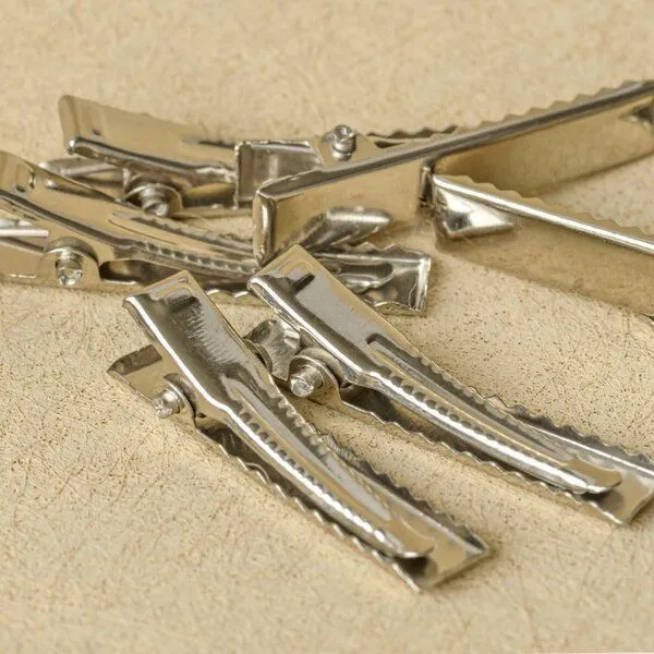 основа для заколки, зажим-крокодильчик, цвет платина, 32x6.5x8 мм