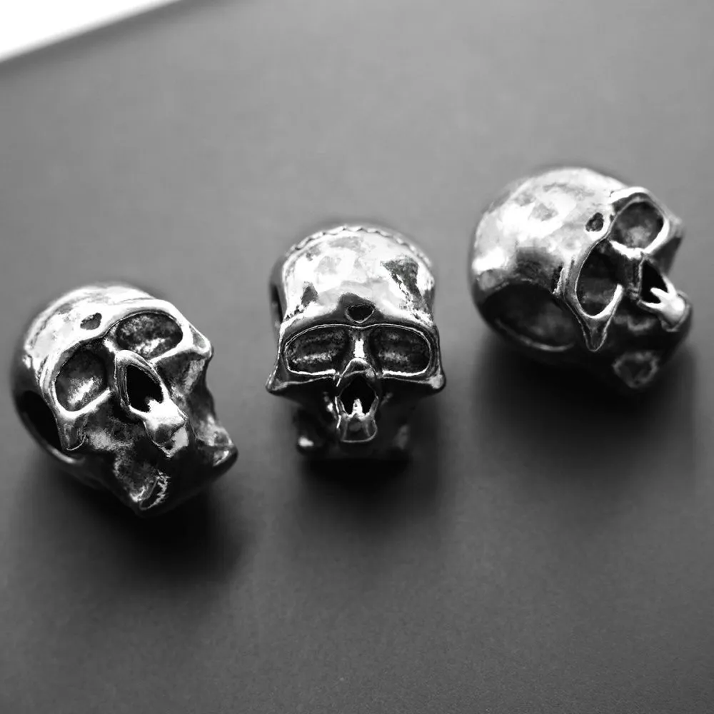 ес бусина металл "черепушка", цвет античное серебро, 13x10x11 мм