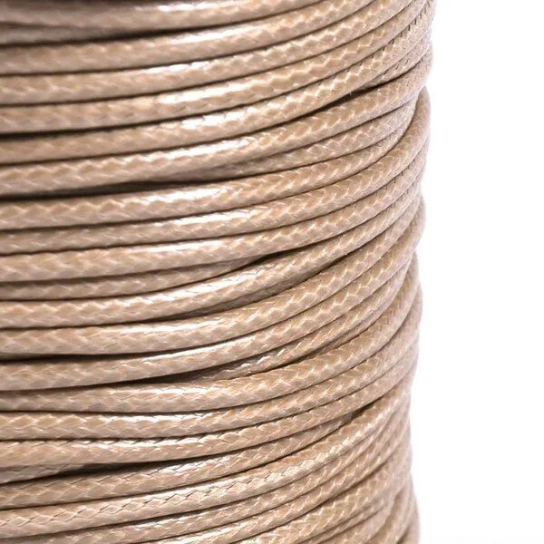шнур вощеный, цвет темно-бежевый, 2 мм