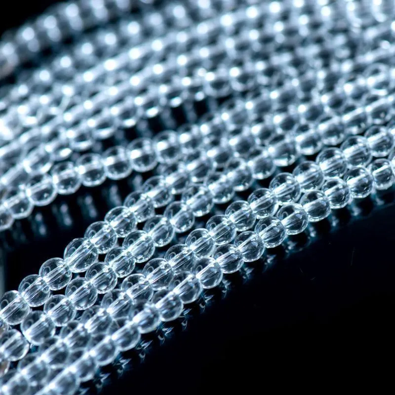 бусина, стекло 4, цвет прозрачный, 3.5-4.5 мм (уп 50+/-5 шт)