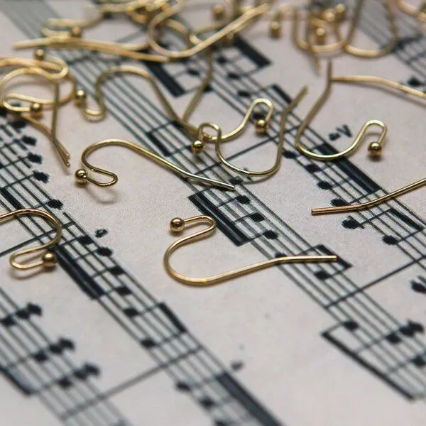 швензы "крючок", цвет золото, 11х22 мм