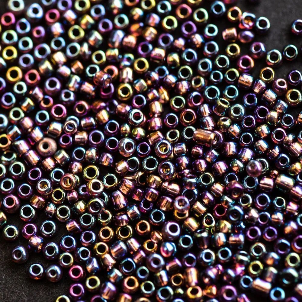 бисер "радуга", цвет сливовый ав, 12/0 (уп 7 г)