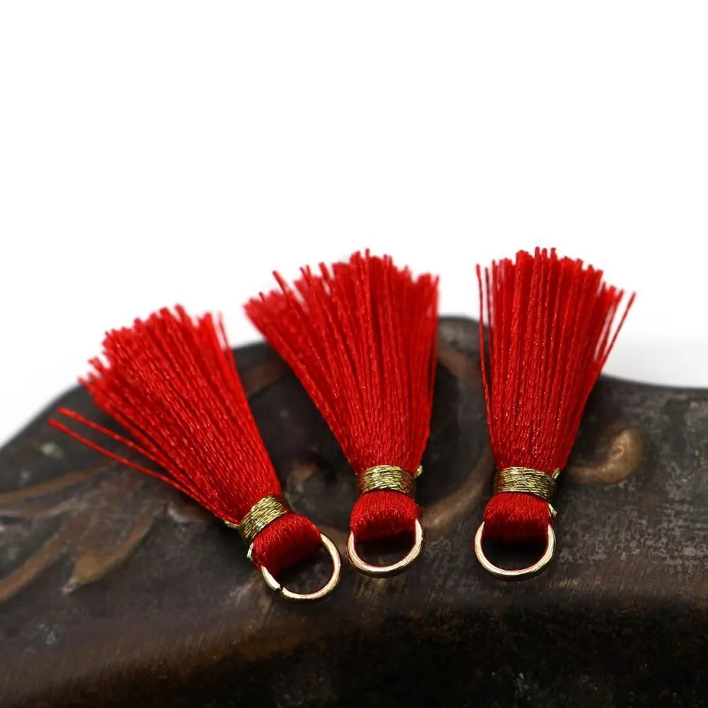 кисточка, нейлон/латунь, цвет красный, 23-27x5 мм