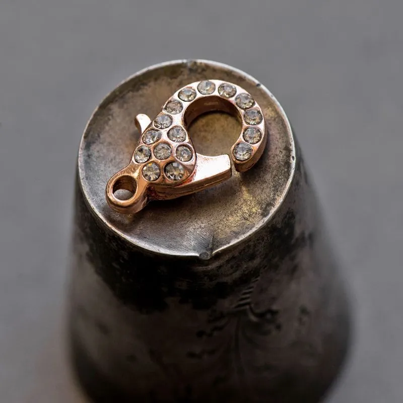 Замочки замочек-лобстер "глоу", цвет розовое золото, 21x12.5x7 мм