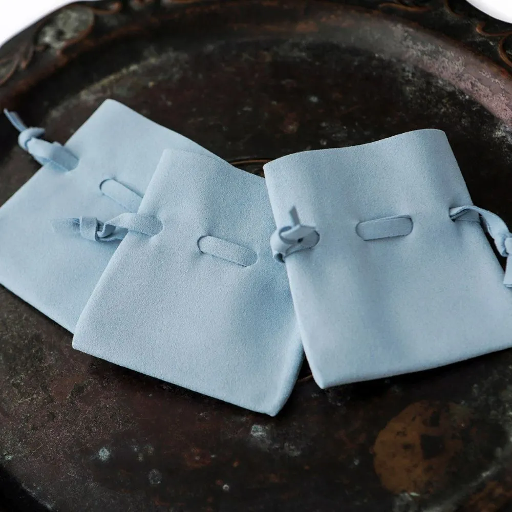 мешочек для украшений, микрофибра, цвет голубой, 8x7 см