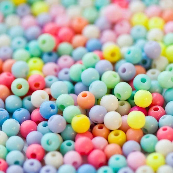 бусина, акрил "пастель", цветовой микс, 6х5 мм