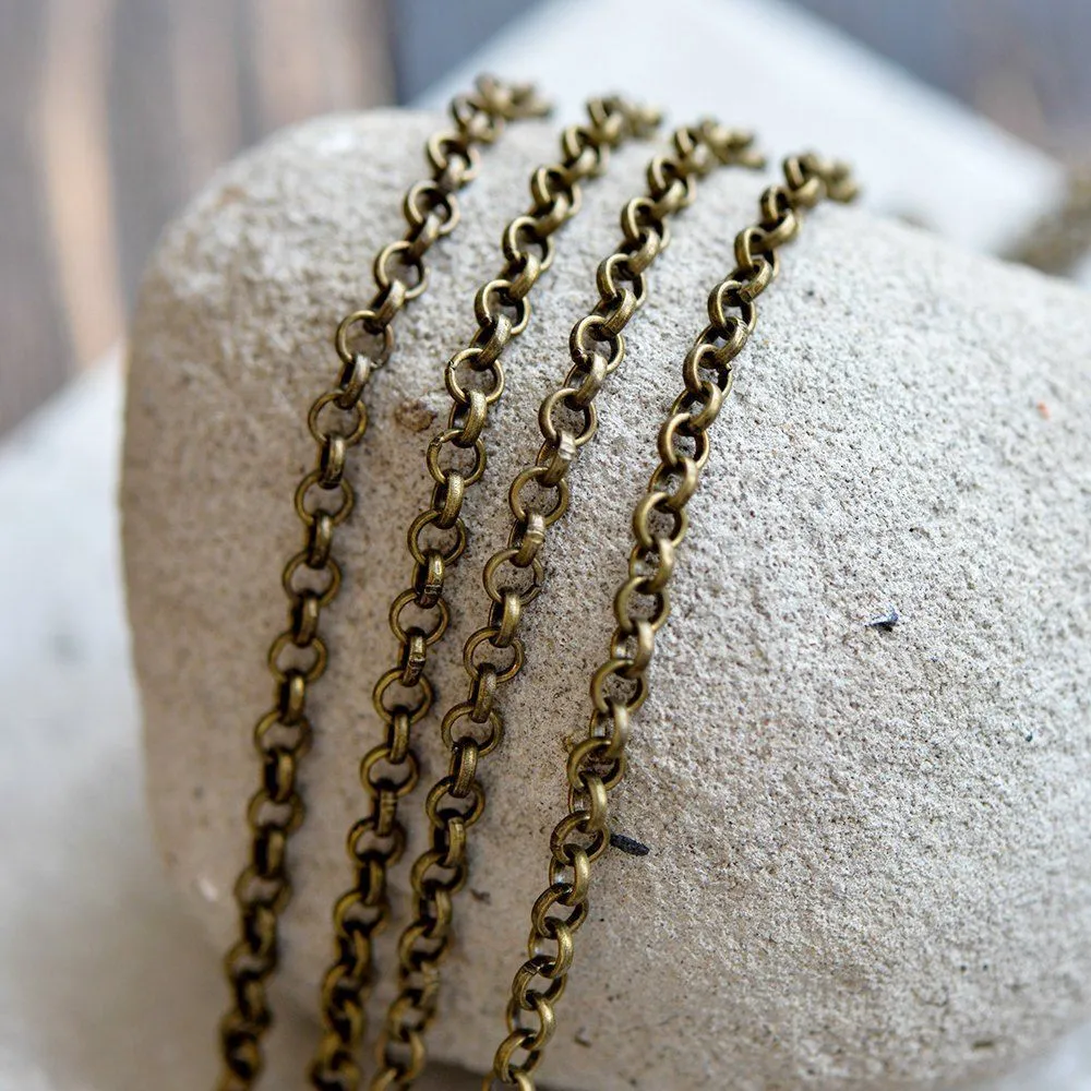 цепочка "раунд", цвет античная бронза, звено 4х1 мм